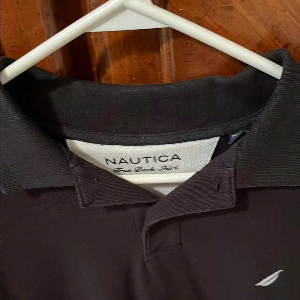 Nautica Black Polo Shirt with Textured Fabric and Logo - Picture 4 of 5